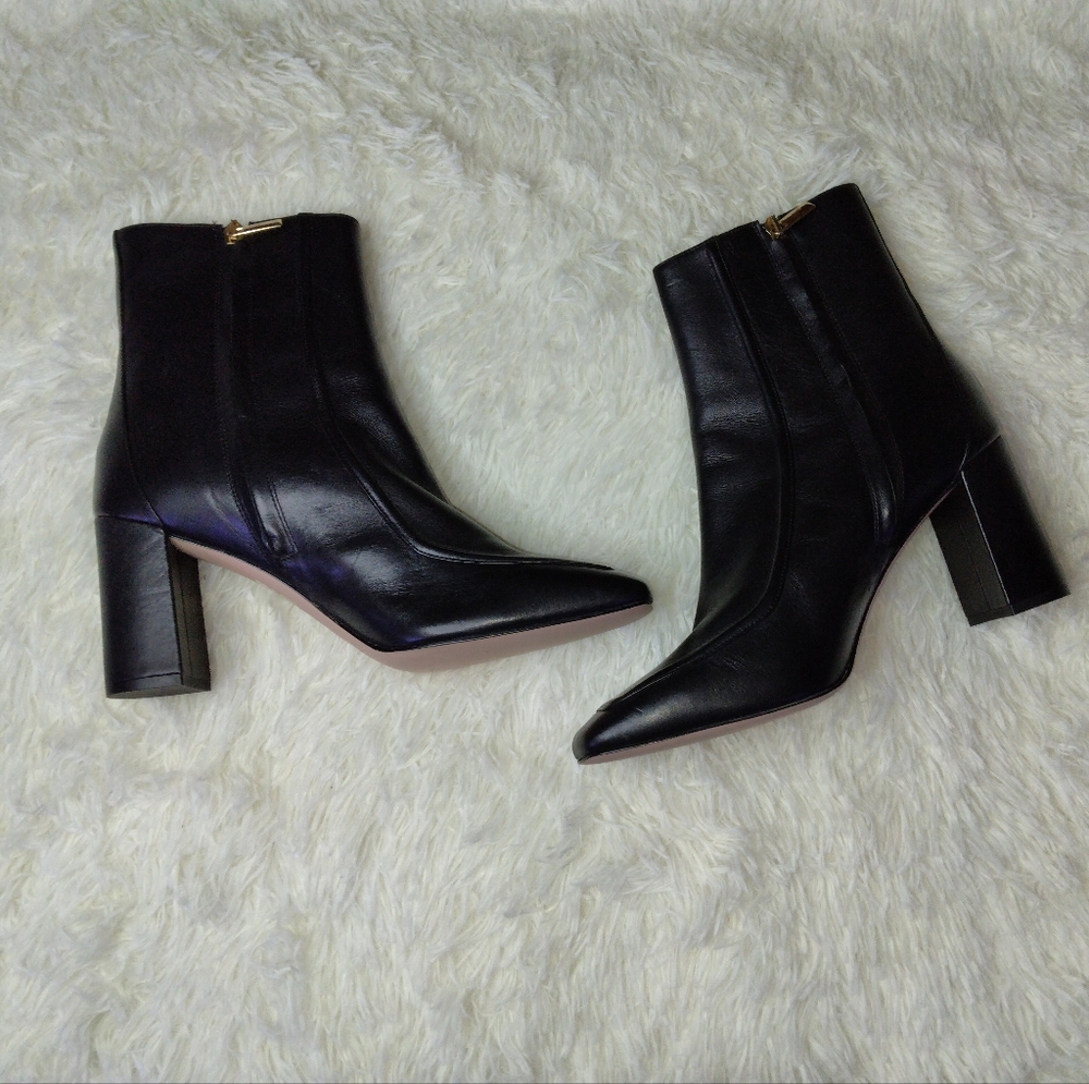 J.Crew Square-Toed Ankle Boots in Italian Leather Size 12 - Picture 2 of 14